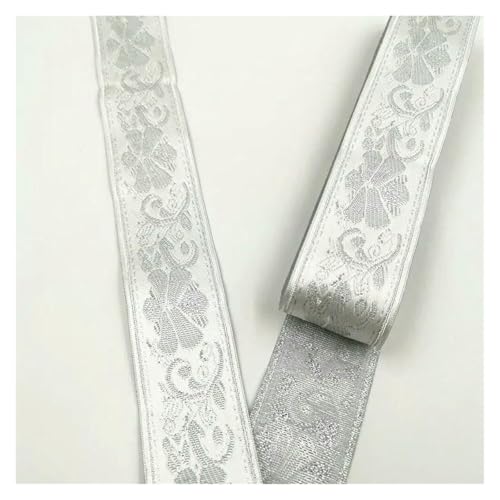 Jacquard-Band, bestickter Stoff, 33 mm, Vintage-Stil, ethnisches Band, Spitzenborte, DIY-Zubehör (weiß) von RURUR