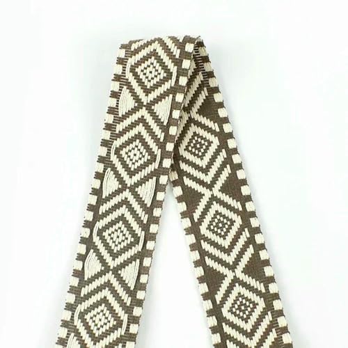 Jacquard-Band, bestickter Stoff, 38 mm, ethnisches Jacquard-Gurtband, Leinenband (Kaffee) von RURUR