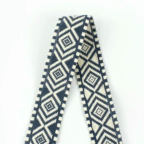 Jacquard-Band, bestickter Stoff, 38 mm, ethnisches Jacquard-Gurtband, Segeltuch-Band (blau) von RURUR