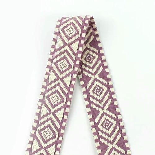 Jacquard-Band, bestickter Stoff, 38 mm, ethnisches Jacquard-Gurtband, Segeltuch-Band (rot) von RURUR