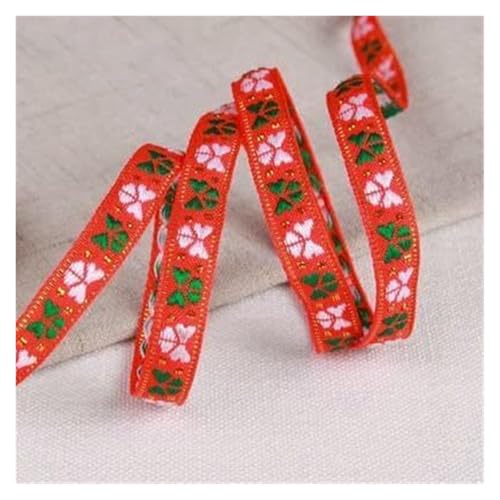 Jacquard-Band, bestickter Stoff, 7 m/Los, Breite 1 cm, Blume, Vintage, handgefertigt, Jacquard-Bänder (orange) von RURUR