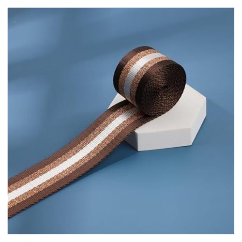 Jacquard-Band, bestickter Stoff, 91 cm, 38 mm, bedrucktes Gurtband, Patchwork-Streifen, Zubehör (Braun-a) von RURUR