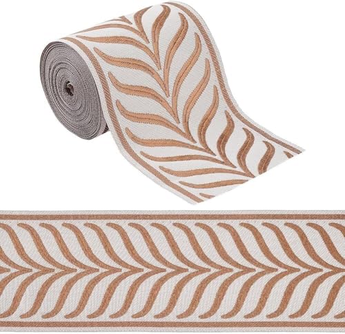 Jacquard-Band, bestickter Stoff, bestickter Stoff, 5 m, 86 mm, bestickte Vorhangbordüre, Jacquard-Polyesterbänder (orange) von RURUR