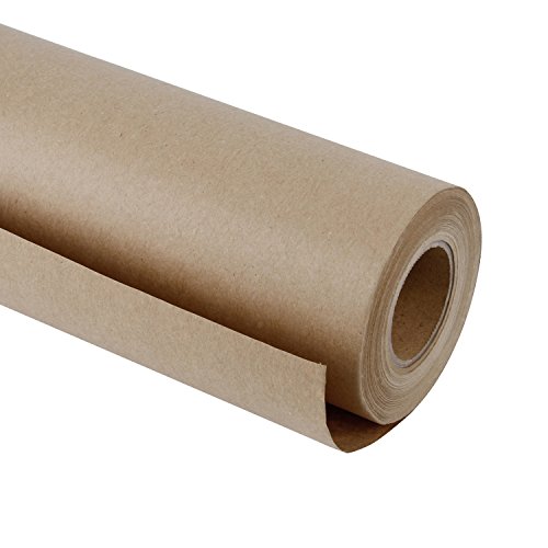 RUSPEPA Braun Kraftpapier - Natürliches Recyclingpapier, Kraftpapierrolle Ideal für Kunsthandwerk, Kunst, Kleine Geschenkverpackungen, Verpackung, Post, Versand und Pakete - 61 cm x 30 m von RUSPEPA