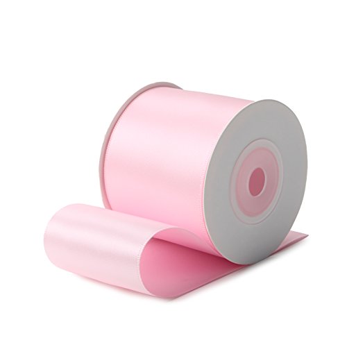 RUSPEPA Doppelseitiges Satinband – 50mm x 9m Geschenkband Dekoband - 123 Erröten Rosa von RUSPEPA