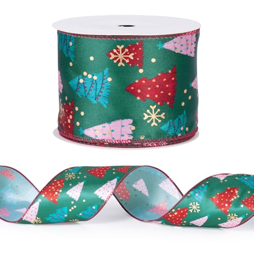 RUSPEPA Drahtgebundenes Weihnachtsband – Goldfolien-Weihnachtsbaumband mit Drahtkante – 2,5 Zoll x 5 Yard pro Rolle RUSPEPA Drahtgebundenes Weihnachtsband – Goldfolien-Weihnachtsbaumband mit Drahtkante – 2,5 Zoll x 5 Yard pro Rolle von RUSPEPA