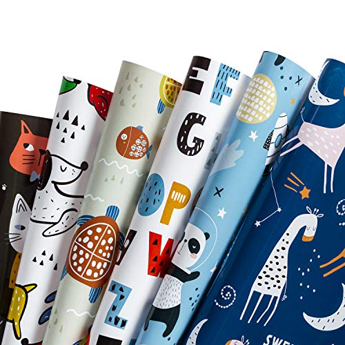 RUSPEPA Geschenkpapierbogen - Niedlicher Tierentwurf Für Geburtstag, Urlaub, Party, Babyparty - 1 Rolle enthält 6 Blatt - 44,5 X 76 cm Pro Blatt RUSPEPA Geschenkpapierbogen - Niedlicher Tierentwurf Für Geburtstag, Urlaub, Party, Babyparty - 1 Rolle enthält 6 Blatt - 44,5 X 76 cm Pro Blatt von RUSPEPA
