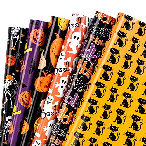 RUSPEPA Geschenkpapierpapier - Design Mit Kürbis Und Schwarzer Katze, Perfekt Für Halloween, Urlaub, Babyparty-Geschenkpapier - 1 Rolle Enthält 6 Blatt - 44,5 X 76 cm Pro Blatt RUSPEPA Geschenkpapierpapier - Design Mit Kürbis Und Schwarzer Katze, Perfekt Für Halloween, Urlaub, Babyparty-Geschenkpapier - 1 Rolle Enthält 6 Blatt - 44,5 X 76 cm Pro Blatt von RUSPEPA