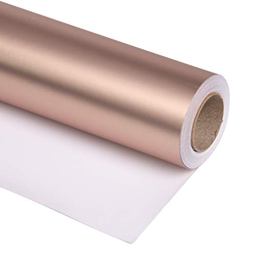 RUSPEPA Geschenkpapierrolle - Mattes Royal Rose Gold Für Hochzeit, Geburtstag, Dusche, Glückwünsche Und Weihnachtsgeschenke - 76 cm X 10 m Pro Rolle von RUSPEPA