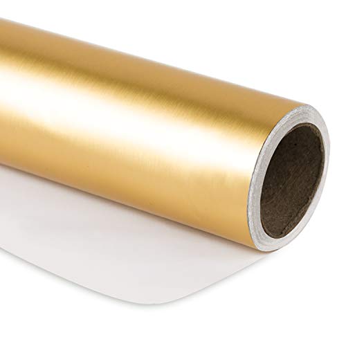 RUSPEPA Geschenkpapierrolle - Mattgold Für Hochzeit, Geburtstag, Dusche, Glückwünsche Und Weihnachtsgeschenke - 76 cm X 10 m Pro Rolle von RUSPEPA