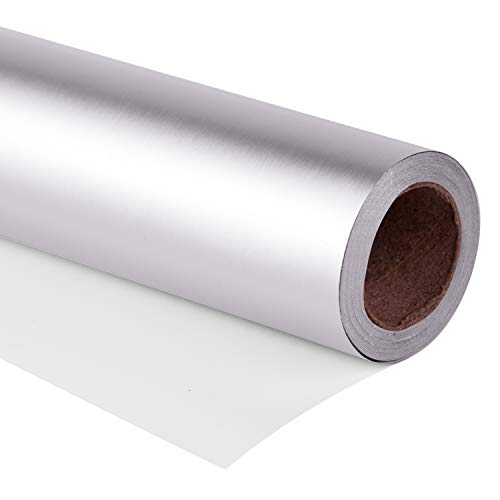 RUSPEPA Geschenkpapierrolle - Mattsilber Für Hochzeit, Geburtstag, Dusche, Glückwünsche Und Weihnachtsgeschenke - 76 cm X 10 m Pro Rolle RUSPEPA Geschenkpapierrolle - Mattsilber Für Hochzeit, Geburtstag, Dusche, Glückwünsche Und Weihnachtsgeschenke - 76 cm X 10 m Pro Rolle von RUSPEPA