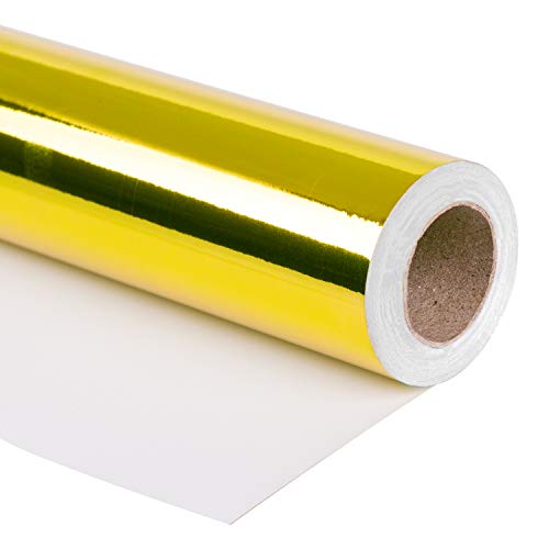 RUSPEPA Gold Metallic Geschenkpapier - Einfarbiges Papier Perfekt Für Hochzeit, Geburtstag, Weihnachten, Baby-Show-Geschenke - 76 cm X 10 m von RUSPEPA