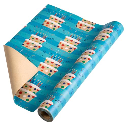 RUSPEPA Kraft-Geschenkpapierrolle – Mini-Rolle – Geburtstagskuchen-Design, ideal für Geburtstag, Party, Babyparty – 43,2 cm x 10 m RUSPEPA Kraft-Geschenkpapierrolle – Mini-Rolle – Geburtstagskuchen-Design, ideal für Geburtstag, Party, Babyparty – 43,2 cm x 10 m von RUSPEPA