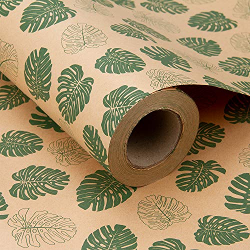 RUSPEPA Kraft Geschenkpapierrolle - Monstera Design Ideal Für Den Sommer, Urlaub Und Besondere Anlässe Geschenkpapier - 60CM X 30M RUSPEPA Kraft Geschenkpapierrolle - Monstera Design Ideal Für Den Sommer, Urlaub Und Besondere Anlässe Geschenkpapier - 60CM X 30M von RUSPEPA