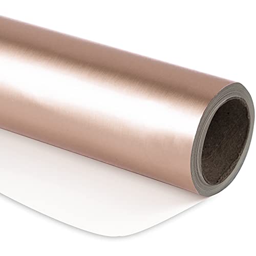 RUSPEPA Rose Gold Metallic Geschenkpapier – Mini Rolle – Einfarbiges Mattes Papier Perfekt Für Hochzeit, Geburtstag, Weihnachten, Babyparty – 44 cm X 10 m von RUSPEPA