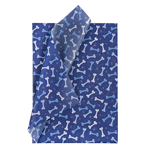 RUSPEPA Weihnachten Geschenkpapier Seidenpapier - Blauer und weißer Knochen Design Seidenpapier für Heimarbeit Bastelarbeit Geschenkverpackung – 50 x 70 cm – 25 ​Blatt von RUSPEPA