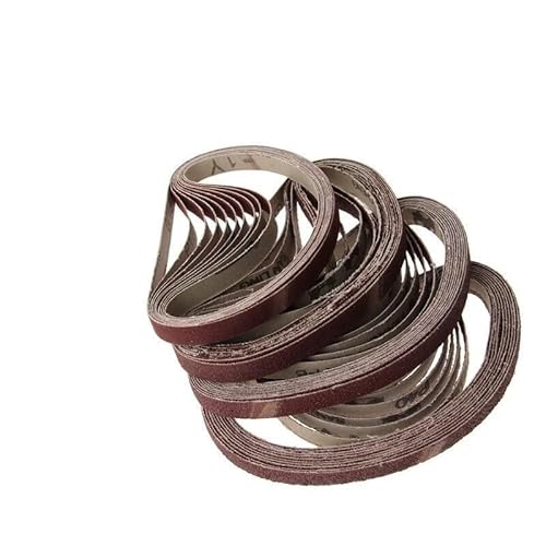 Schleifbänder, Sandstrahlwerkzeuge, 10 Stück, Körnung 40/60/80/120, Schleifpolierschleifband, 13 x 457 mm, for Bandschleifer, Schleifmaschine, Bohrschleifen for Zubehör(Grit 120) von RUTHYEARS