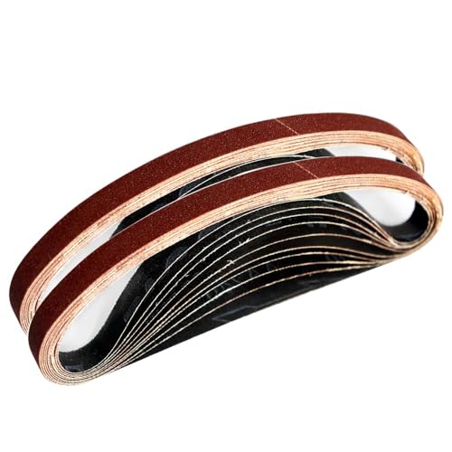 Schleifbänder, Sandstrahlwerkzeuge, 10 Stück 457 x 13 mm Aluminiumoxid-Schleifbänder 40–1000 verschiedene Körnungen Schleiffeilenbänder for Druckluftbandschleifer(10PCS 40 Grit) von RUTHYEARS