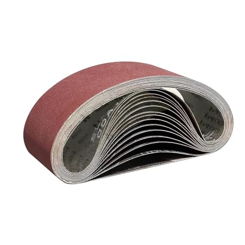Schleifbänder, Sandstrahlwerkzeuge, 12 Stück, 10,2 x 91,4 cm, roter Sand, Aluminiumoxid-Schleifband, Holzbearbeitung, for Bandschleifer, Schleifpolierwerkzeug P40-P1000(P180) von RUTHYEARS