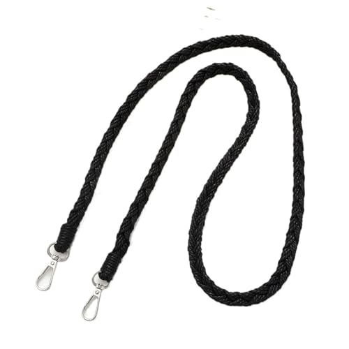 Geflochtener Taschengurt 2 Pcs Handwoven Geflochtene Riemen for Schulter Umhängetasche Gürtel Anti Verlust Telefon Gurt Hängenden Seil(Black) von RUWLFE