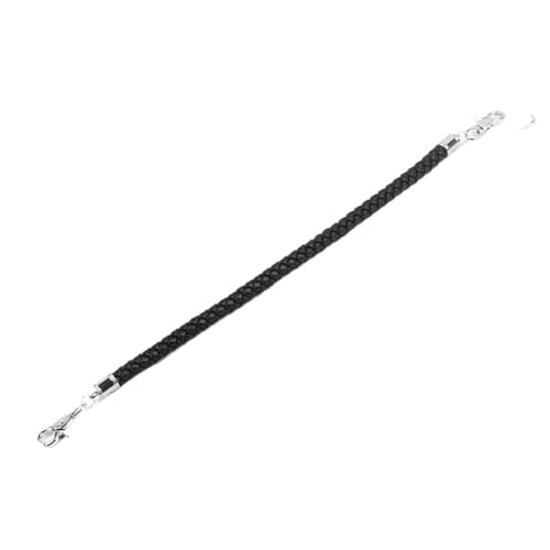 RUWLFE Geflochtener Taschengurt 2 Stück Griffe aus geflochtenem Seil aus Pu-Leder, 45 cm, Schultergurt, Abnehmbarer Ersatz-Handtaschengurt(Black) von RUWLFE