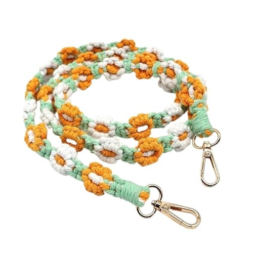 RUWLFE Geflochtener Taschengurt 2 Stück Handygurt aus Baumwolle, bunt, geflochten, mit Blumenmuster, Schultergurt, handgefertigt, Taschenkette, Umhängetaschengurt(Color 2) von RUWLFE