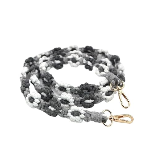 RUWLFE Geflochtener Taschengurt 2 Stück Handygurt aus Baumwolle, bunt, geflochten, mit Blumenmuster, Schultergurt, handgefertigt, Taschenkette, Umhängetaschengurt(Color 3) von RUWLFE