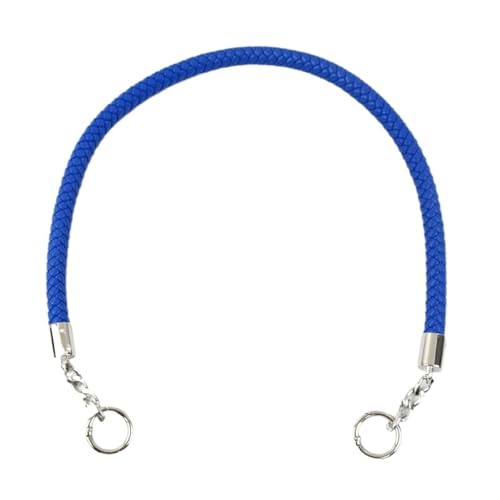 RUWLFE Geflochtener Taschengurt 2 Stück Kurze geflochtene Seilgriffe aus PU-Leder for Handtaschen-Umhängetaschengurte, Ersatzzubehör(Dark Blue,40cm) von RUWLFE