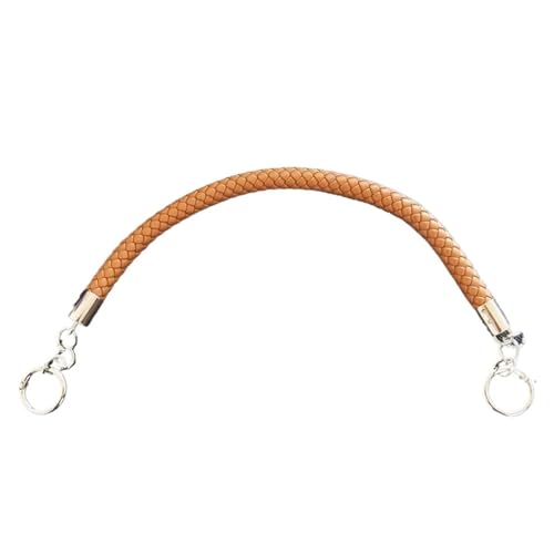 RUWLFE Geflochtener Taschengurt 2 Stück Kurze geflochtene Seilgriffe aus PU-Leder for Handtaschen-Umhängetaschengurte, Ersatzzubehör(Dark Khaki,30cm) von RUWLFE