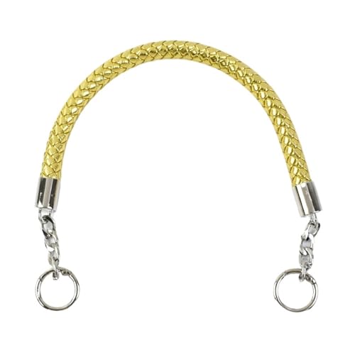 RUWLFE Geflochtener Taschengurt 2 Stück Kurze geflochtene Seilgriffe aus PU-Leder for Handtaschen-Umhängetaschengurte, Ersatzzubehör(Gold,60cm) von RUWLFE
