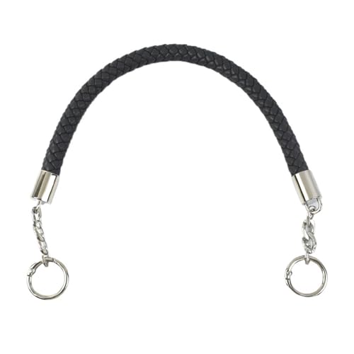 RUWLFE Geflochtener Taschengurt 2 Stück Kurze geflochtene Seilgriffe aus PU-Leder for Handtaschen-Umhängetaschengurte, Ersatzzubehör(Gray,30cm) von RUWLFE
