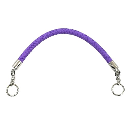 RUWLFE Geflochtener Taschengurt 2 Stück Kurze geflochtene Seilgriffe aus PU-Leder for Handtaschen-Umhängetaschengurte, Ersatzzubehör(Light Purple,60cm) von RUWLFE