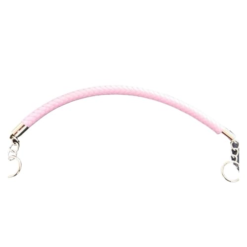 RUWLFE Geflochtener Taschengurt 2 Stück Kurze geflochtene Seilgriffe aus PU-Leder for Handtaschen-Umhängetaschengurte, Ersatzzubehör(Pink,40cm) von RUWLFE