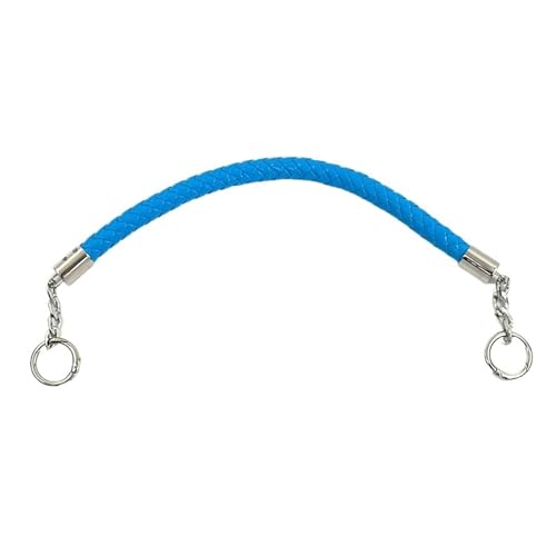 RUWLFE Geflochtener Taschengurt 2 Stück Kurze geflochtene Seilgriffe aus PU-Leder for Handtaschen-Umhängetaschengurte, Ersatzzubehör(Sky Blue,40cm) von RUWLFE