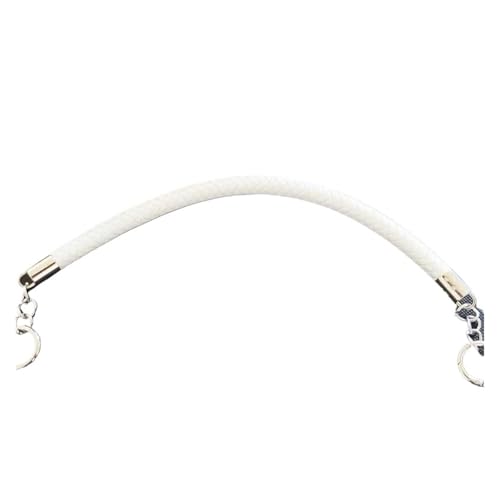 RUWLFE Geflochtener Taschengurt 2 Stück Kurze geflochtene Seilgriffe aus PU-Leder for Handtaschen-Umhängetaschengurte, Ersatzzubehör(White,30cm) von RUWLFE