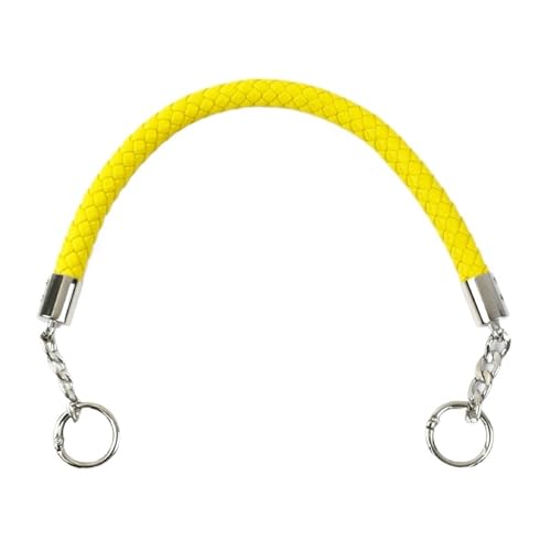 RUWLFE Geflochtener Taschengurt 2 Stück Kurze geflochtene Seilgriffe aus PU-Leder for Handtaschen-Umhängetaschengurte, Ersatzzubehör(Yellow,40cm) von RUWLFE