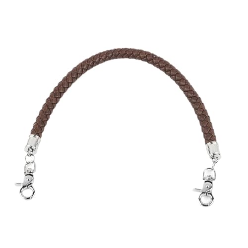 RUWLFE Geflochtener Taschengurt 2 Stück PU-Leder-Schultertaschengurt, geflochtenes Seil, Kurze Griffe for Handtaschen, Geldbörsengürtel, DIY-Ersatztaschenzubehör(Dark Coffee) von RUWLFE