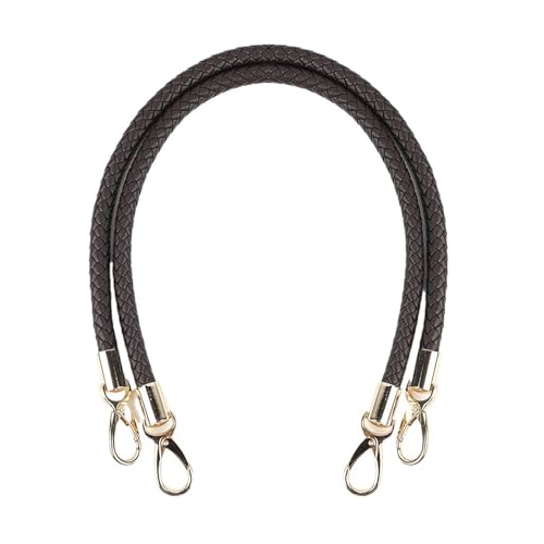 RUWLFE Geflochtener Taschengurt 2 Stück PU-Leder geflochtene Seilgriffe for Handtaschen-Umhängetaschengurt handgefertigte Tasche DIY-Zubehör(Coffee) von RUWLFE