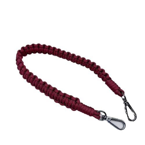 RUWLFE Geflochtener Taschengurt 2 Stück gewebtes Taschen-Lanyard, handgewebter Schultertaschengurt, Crossbody-Seil, farbiges Kameraseil, Lanyard-Zubehör(Wine red) von RUWLFE