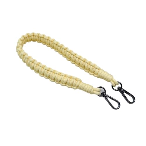RUWLFE Geflochtener Taschengurt 2 Stück gewebtes Taschen-Lanyard, handgewebter Schultertaschengurt, Crossbody-Seil, farbiges Kameraseil, Lanyard-Zubehör(Yellow) von RUWLFE