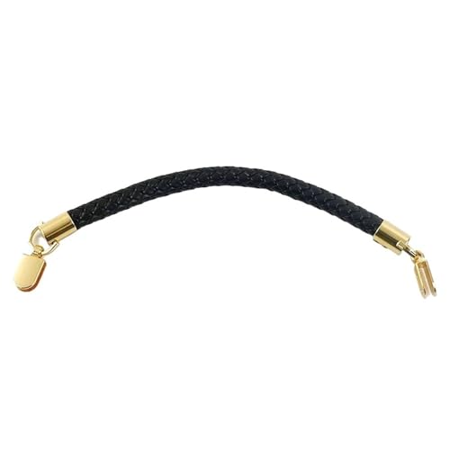 RUWLFE Geflochtener Taschengurt 3 Stück 30/40/60 cm PU-Leder-Taschengriffe, gewebte Seilgriffe, Handtaschen-Schultergurte, DIY-Taschenzubehör(Black,60cm) von RUWLFE