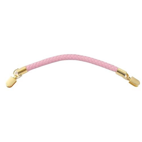 RUWLFE Geflochtener Taschengurt 3 Stück 30/40/60 cm PU-Leder-Taschengriffe, gewebte Seilgriffe, Handtaschen-Schultergurte, DIY-Taschenzubehör(Pink,40cm) von RUWLFE