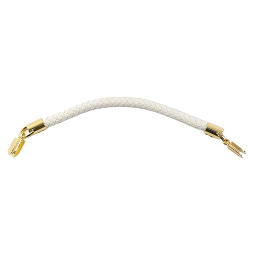 RUWLFE Geflochtener Taschengurt 3 Stück 30/40/60 cm PU-Leder-Taschengriffe, gewebte Seilgriffe, Handtaschen-Schultergurte, DIY-Taschenzubehör(White,30cm) von RUWLFE