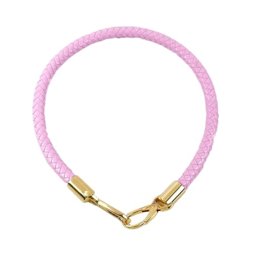 RUWLFE Geflochtener Taschengurt 4 Stück 30–60 cm Bunte Taschengurte aus PU-Leder for Handtaschengriffe, Goldfarbene Kettenschnalle, Webriemen, DIY-Taschenzubehör(Color 13,40cm) von RUWLFE