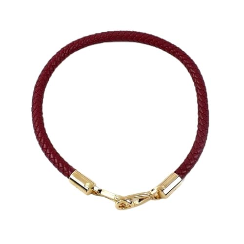 RUWLFE Geflochtener Taschengurt 4 Stück 30–60 cm Bunte Taschengurte aus PU-Leder for Handtaschengriffe, Goldfarbene Kettenschnalle, Webriemen, DIY-Taschenzubehör(Color 14,50cm) von RUWLFE
