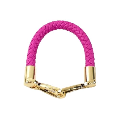 RUWLFE Geflochtener Taschengurt 4 Stück 30–60 cm Bunte Taschengurte aus PU-Leder for Handtaschengriffe, Goldfarbene Kettenschnalle, Webriemen, DIY-Taschenzubehör(Color 5,40cm) von RUWLFE