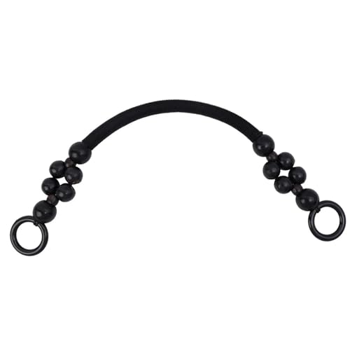 RUWLFE Geflochtener Taschengurt 4 Stück 46 cm Holz-Kunststoff-Perlenseil Taschengurt Griff Schultergurt for Geldbörse Ersatz Taschengurt DIY Taschenzubehör(Black) von RUWLFE