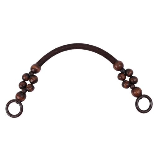 RUWLFE Geflochtener Taschengurt 4 Stück 46 cm Holz-Kunststoff-Perlenseil Taschengurt Griff Schultergurt for Geldbörse Ersatz Taschengurt DIY Taschenzubehör(Brown) von RUWLFE