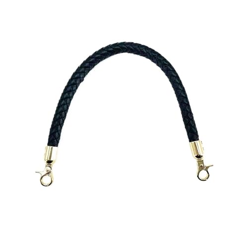 RUWLFE Geflochtener Taschengurt 4 Stück geflochtener Leder-Schultertaschengurt, Handtaschengriff, DIY-Ersatz-Geldbörsengriff for Handtaschen-Gurtband(Black) von RUWLFE