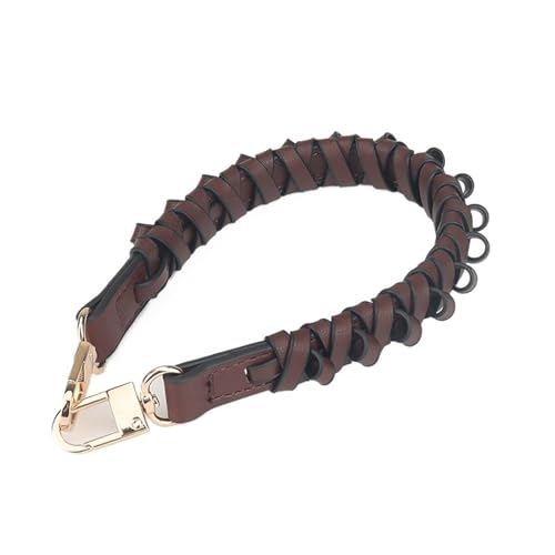 RUWLFE Geflochtener Taschengurt Geflochtener Leder-Ersatzgriff-Geldbörsengurt, Handtaschen-Schultertaschengurt, Damen-Eimer-Taschen-Kupplung, DIY-Zubehör(Coffee) von RUWLFE